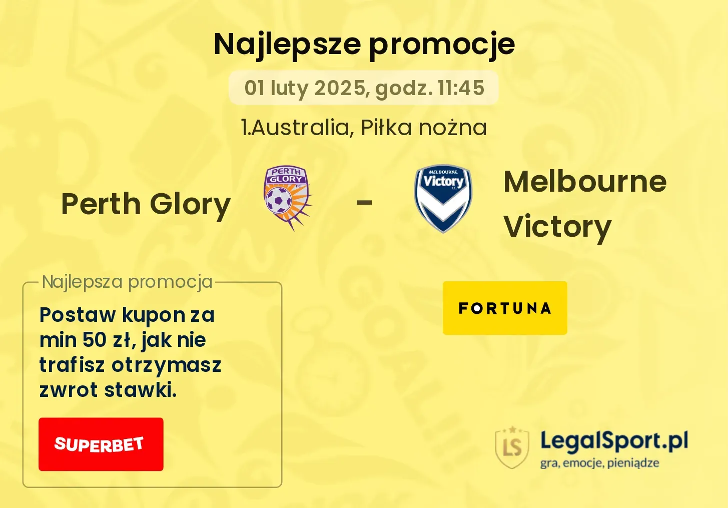 Perth Glory - Melbourne Victory promocje bukmacherskie