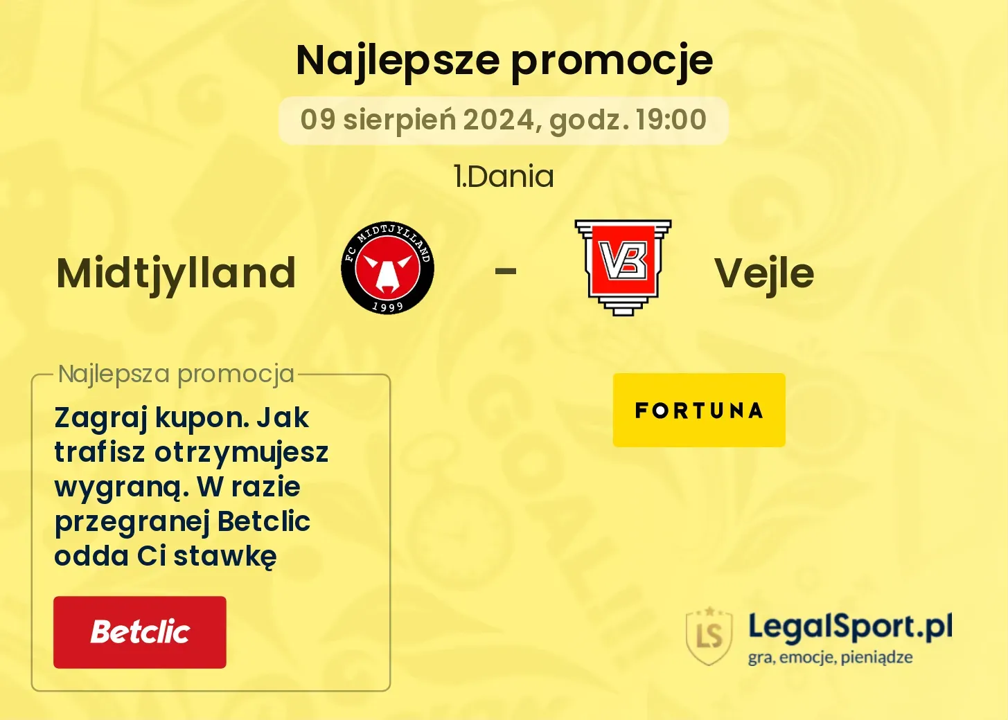 Midtjylland - Vejle promocje bonusy na mecz