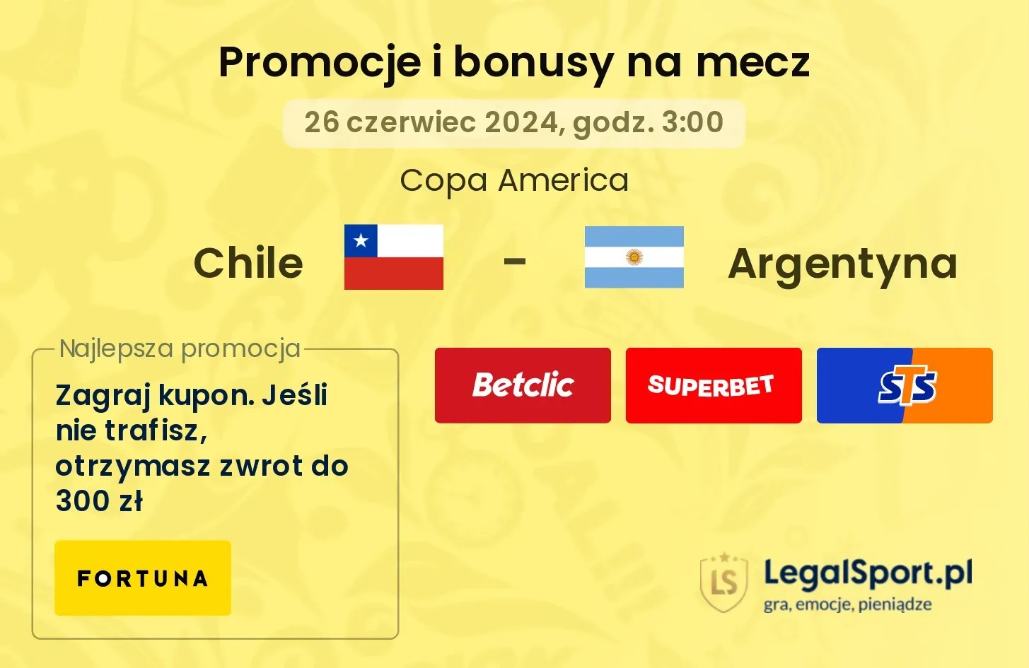 Chile - Argentyna promocje bonusy na mecz