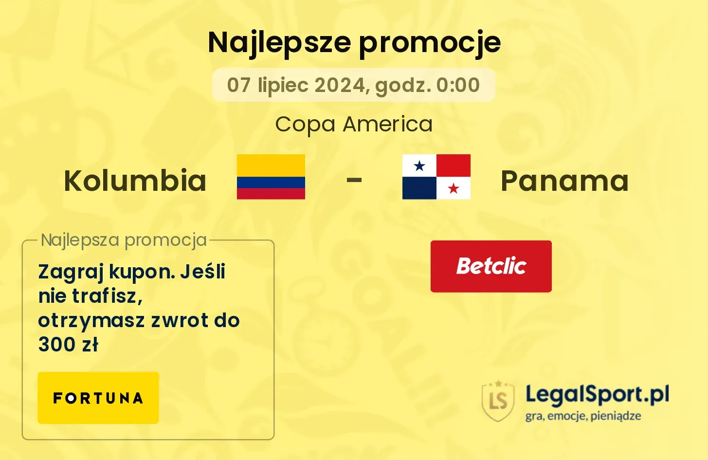 Kolumbia - Panama promocje bonusy na mecz