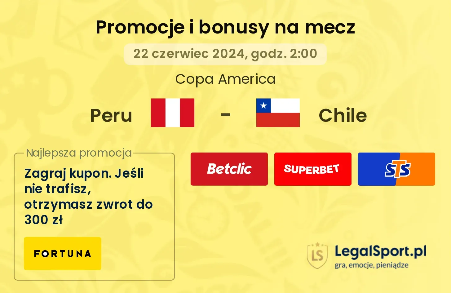 Peru - Chile promocje bonusy na mecz