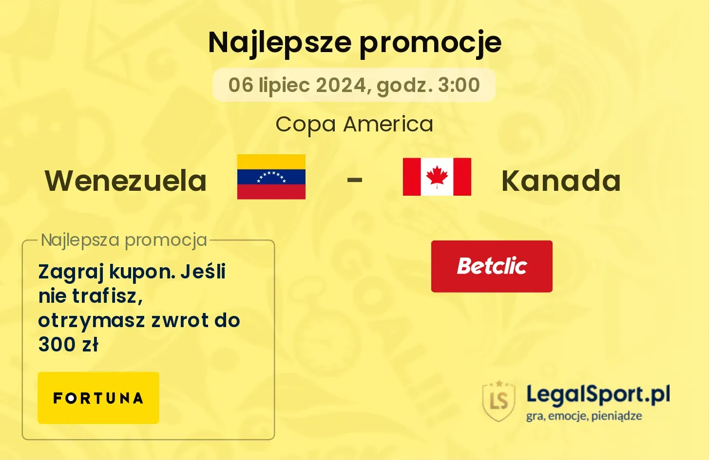 Wenezuela - Kanada promocje bonusy na mecz