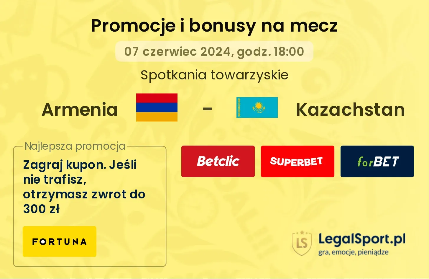 Armenia - Kazachstan promocje bonusy na mecz