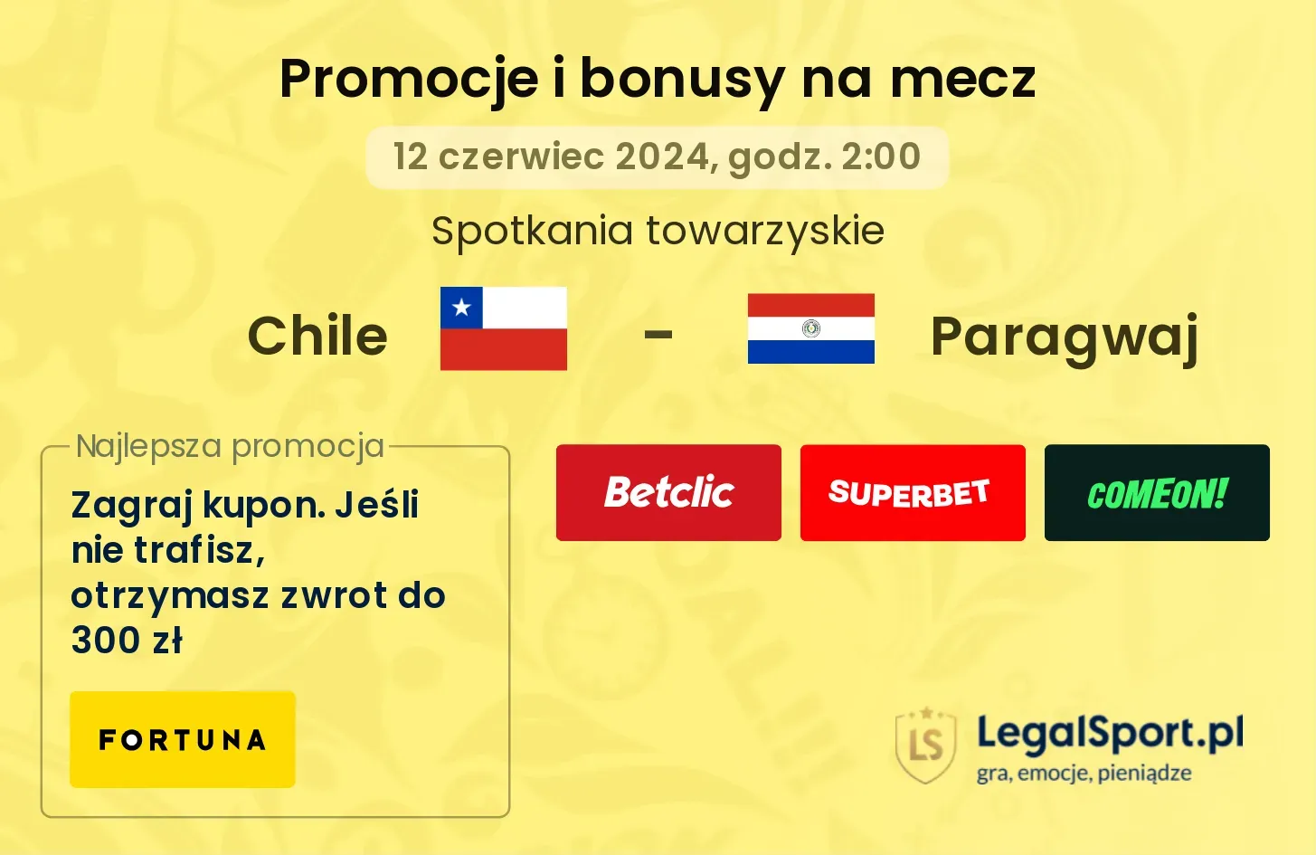 Chile - Paragwaj promocje bonusy na mecz