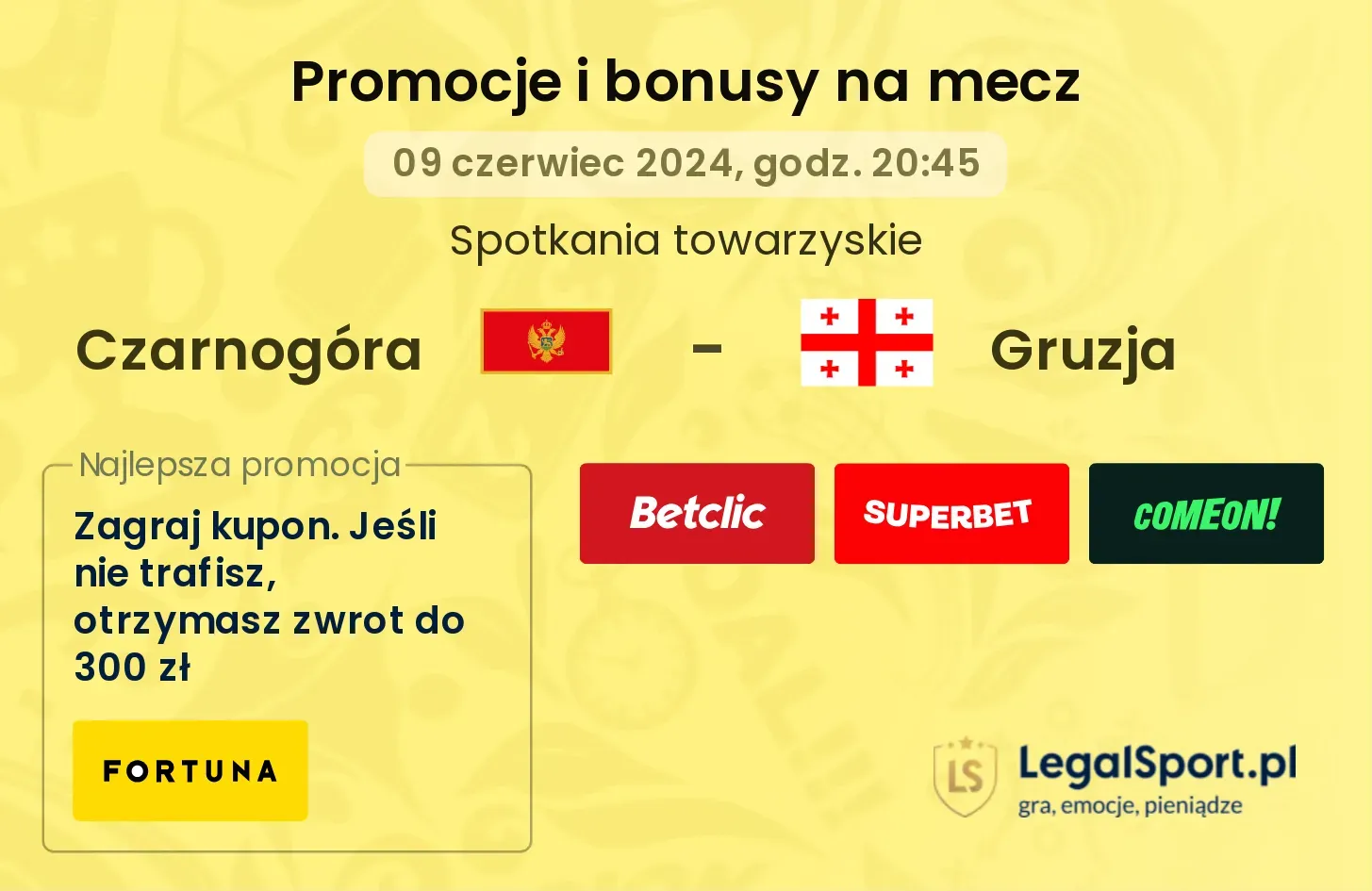 Czarnogóra - Gruzja promocje bonusy na mecz