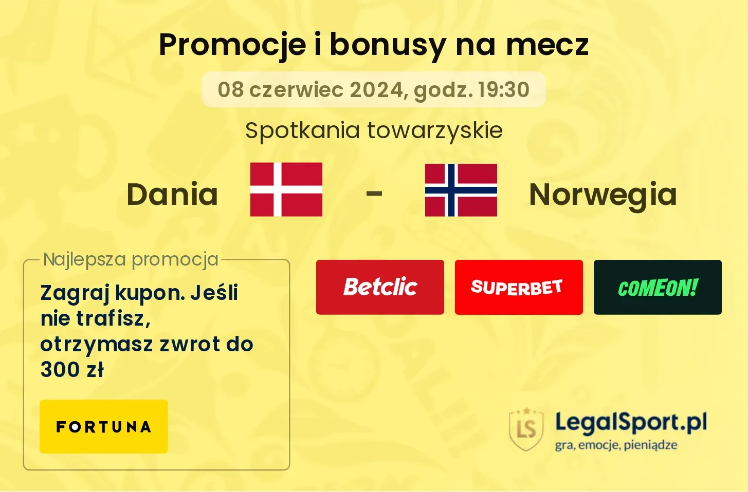 Dania - Norwegia promocje bonusy na mecz