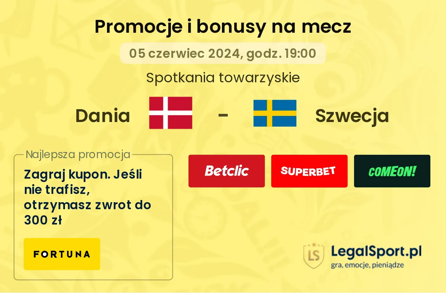 Dania - Szwecja promocje bonusy na mecz