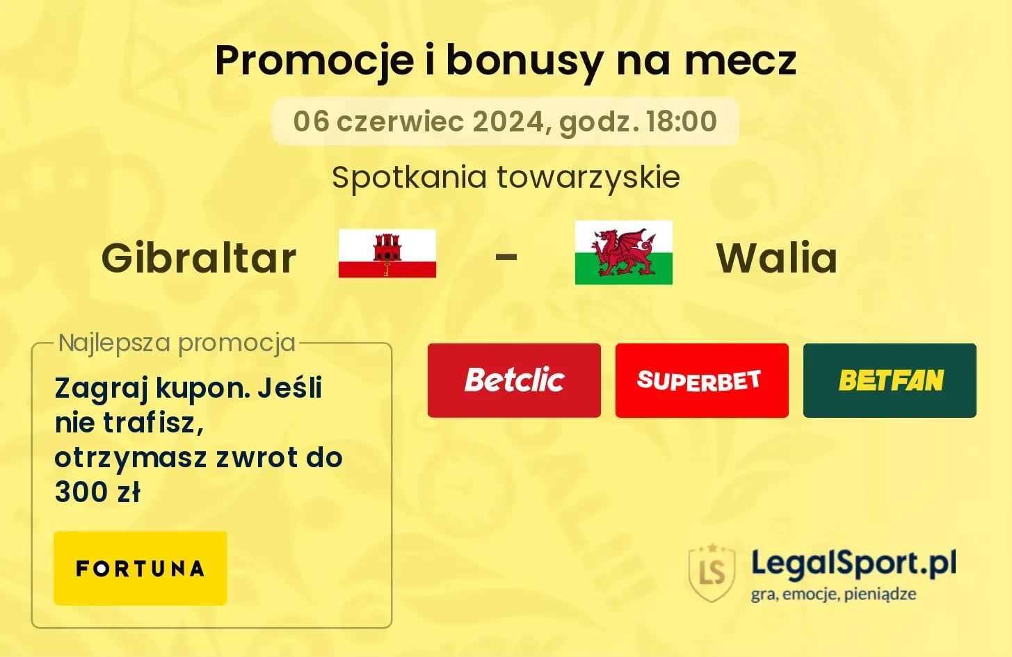 Gibraltar - Walia promocje bonusy na mecz