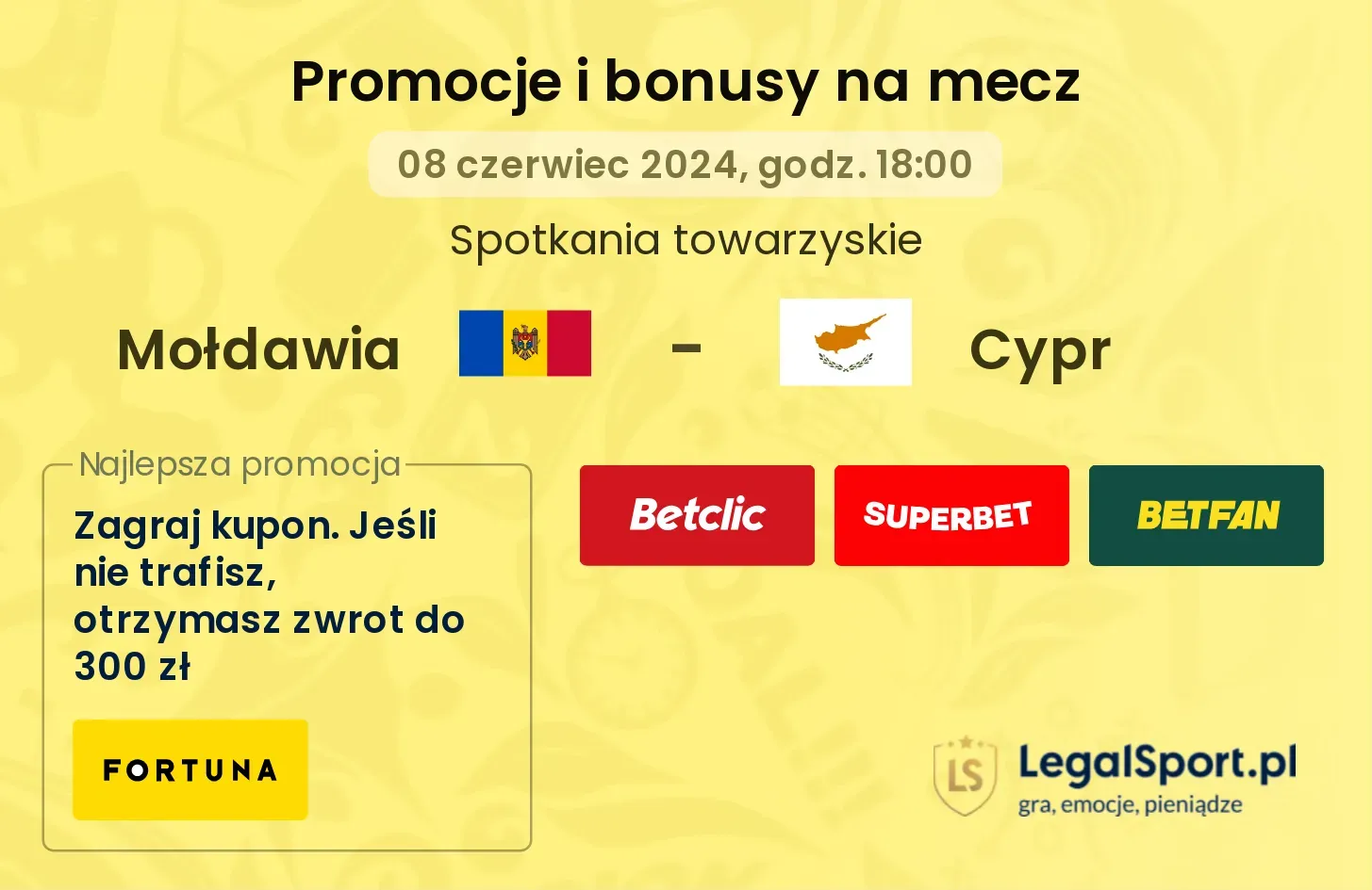 Mołdawia - Cypr promocje bonusy na mecz