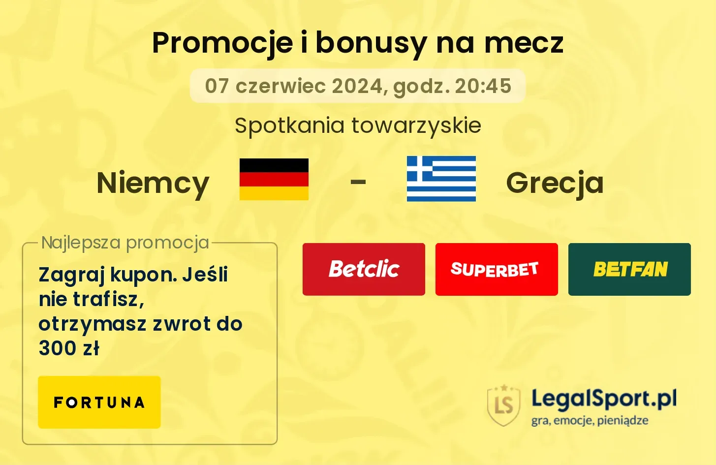 Niemcy - Grecja promocje bonusy na mecz