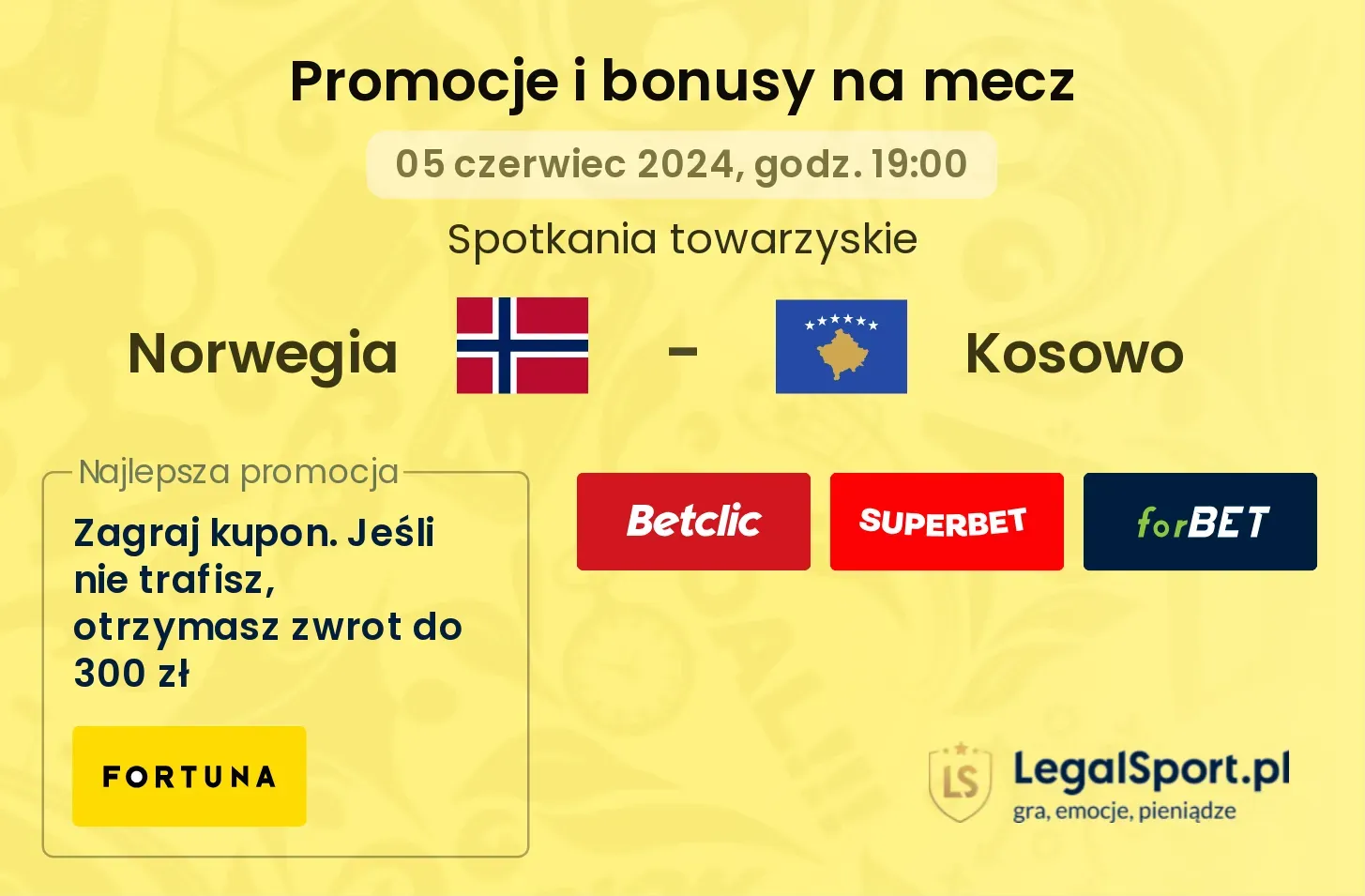 Norwegia - Kosowo promocje bonusy na mecz