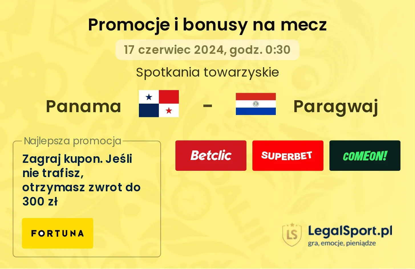 Panama - Paragwaj promocje bonusy na mecz