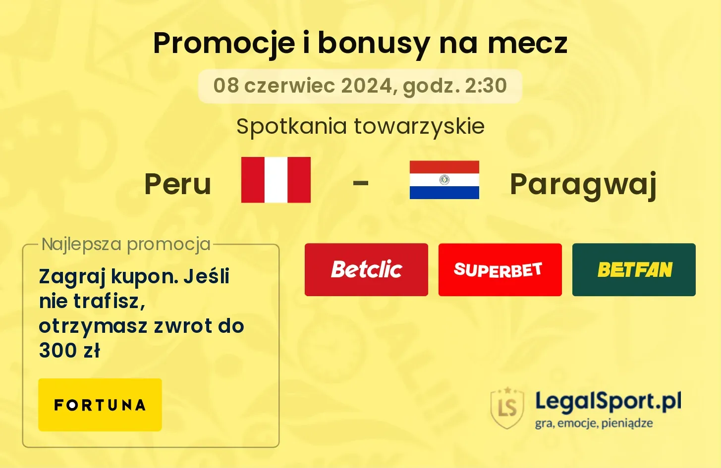 Peru - Paragwaj promocje bonusy na mecz