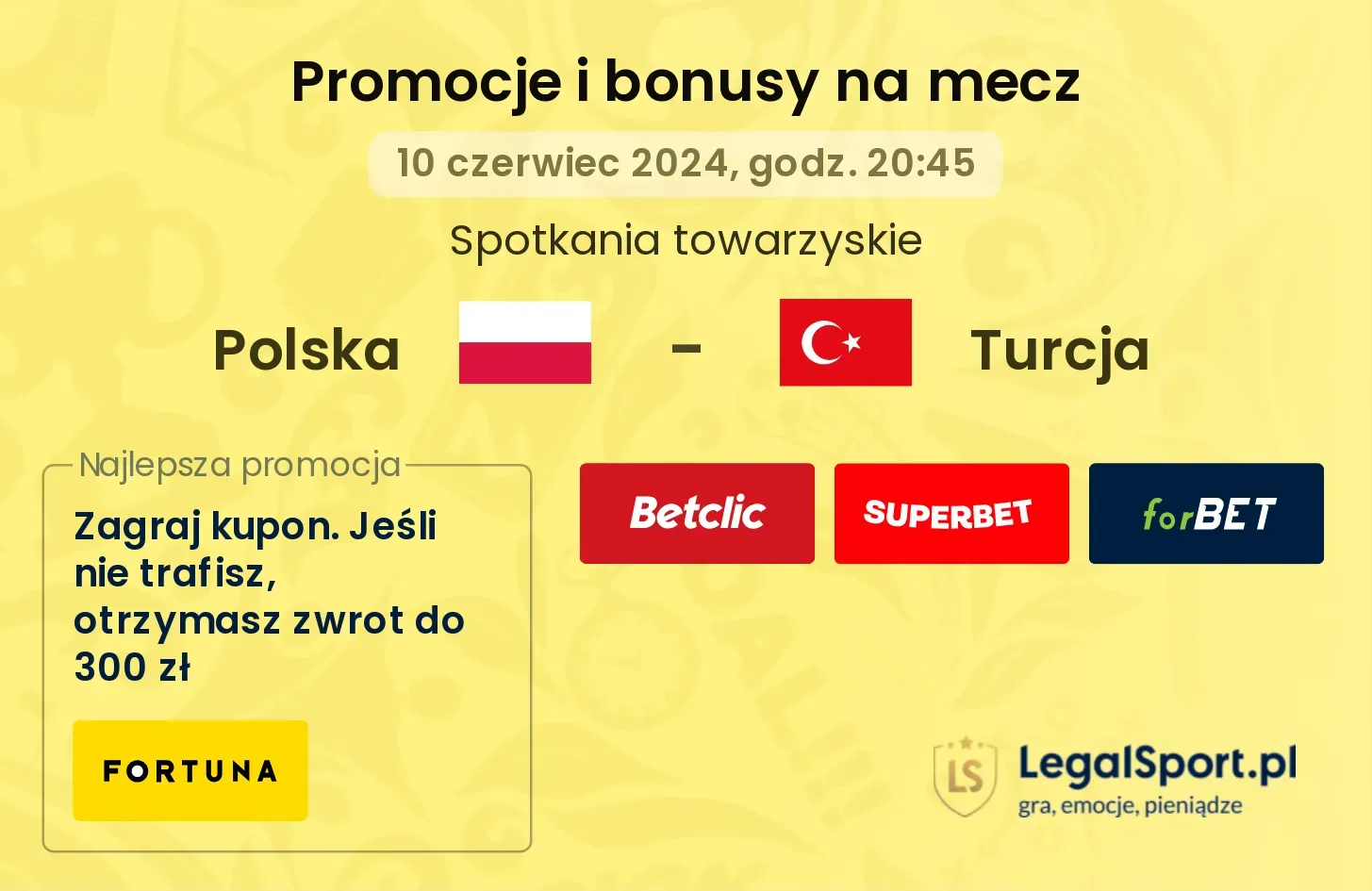 Polska - Turcja promocje bonusy na mecz