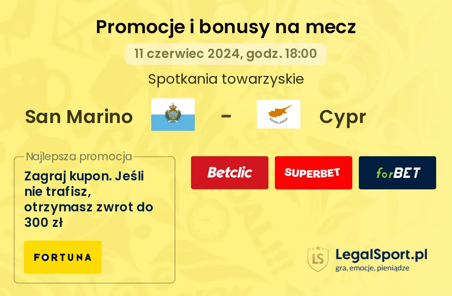 San Marino - Cypr promocje bonusy na mecz