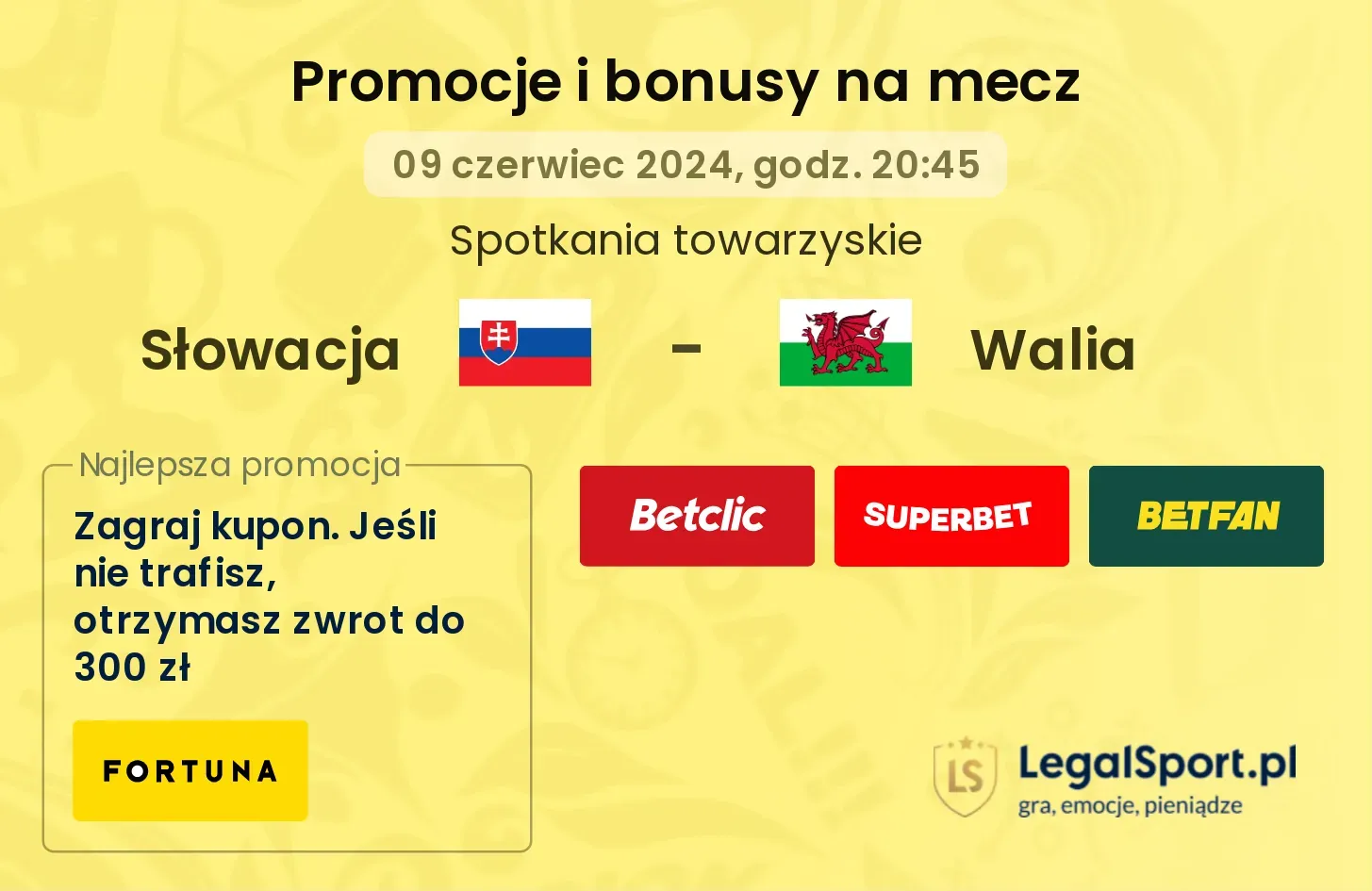 Słowacja - Walia promocje bonusy na mecz