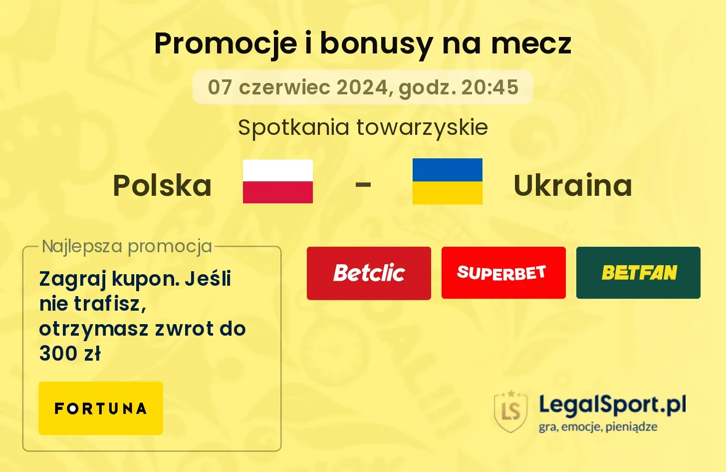 Polska - Ukraina promocje bonusy na mecz