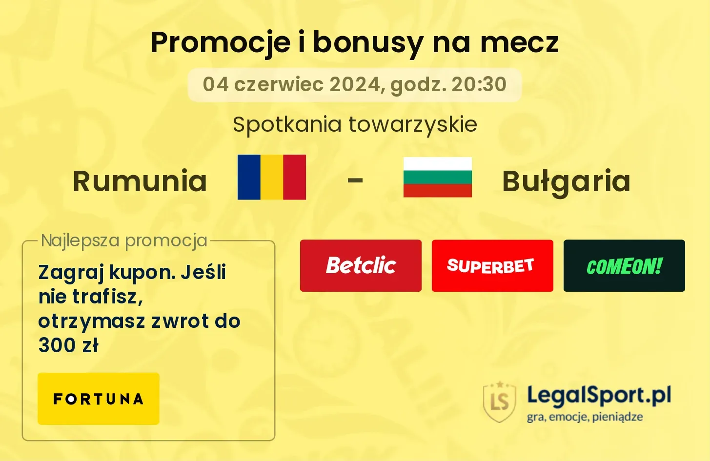 Rumunia - Bułgaria promocje bonusy na mecz