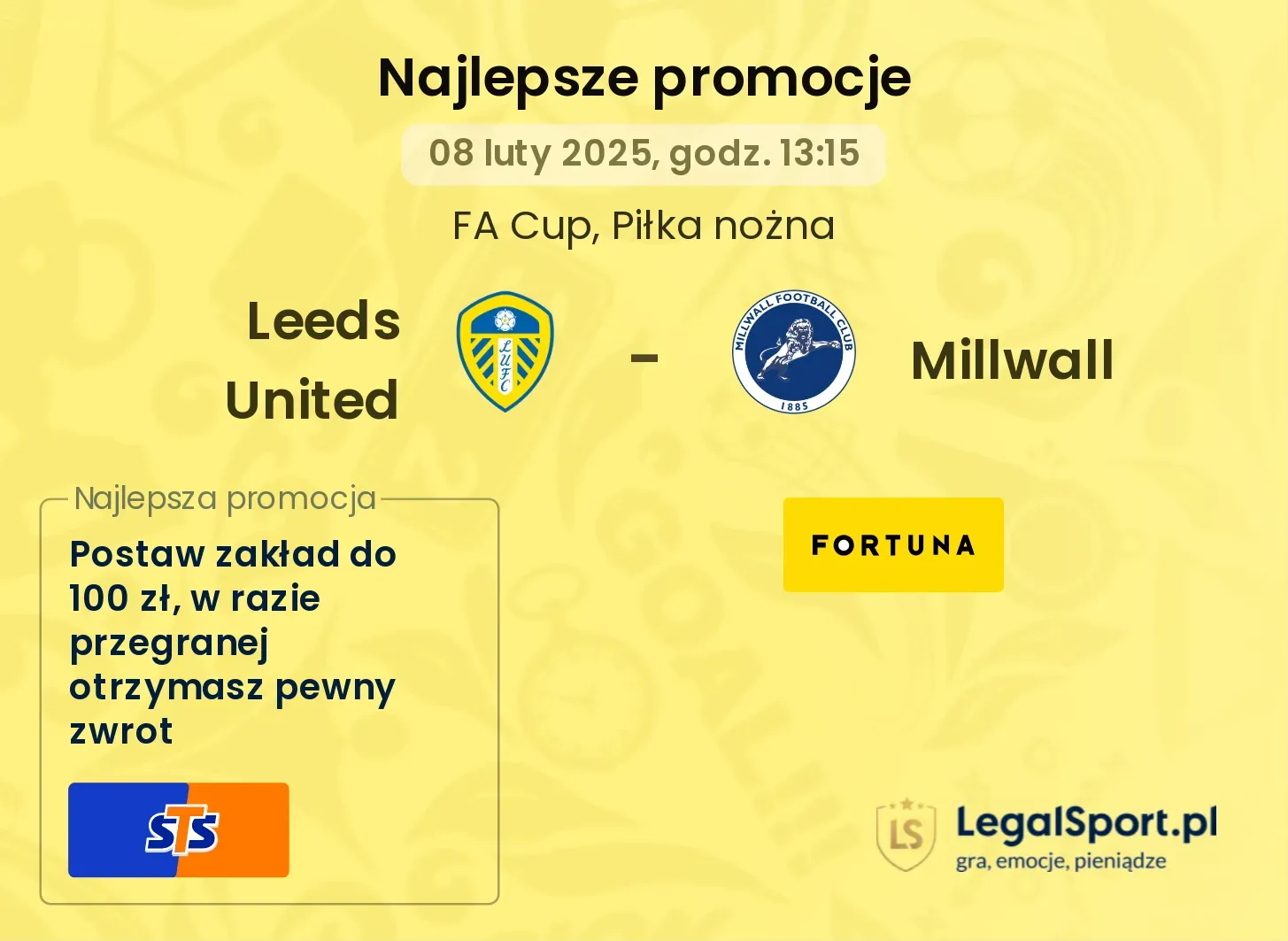 Leeds United - Millwall promocje u bukmacherów