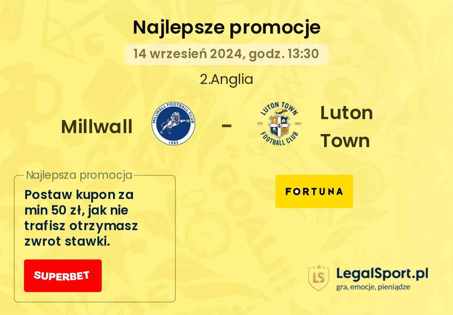 Millwall - Luton Town promocje bonusy na mecz