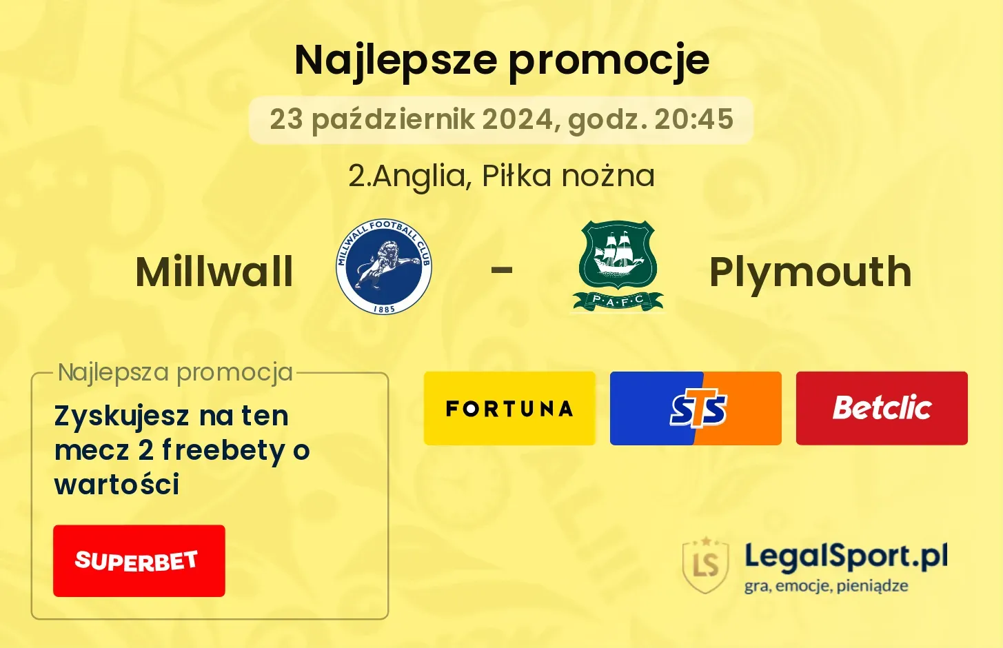 Millwall - Plymouth promocje bonusy na mecz