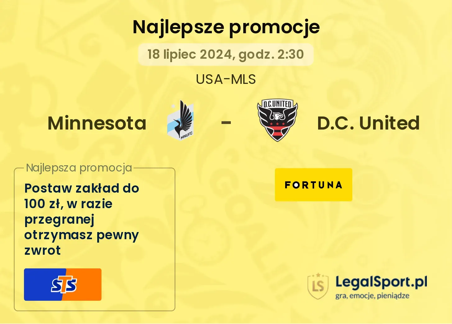 Minnesota - D.C. United promocje u bukmacherów (18.07, 02:30)