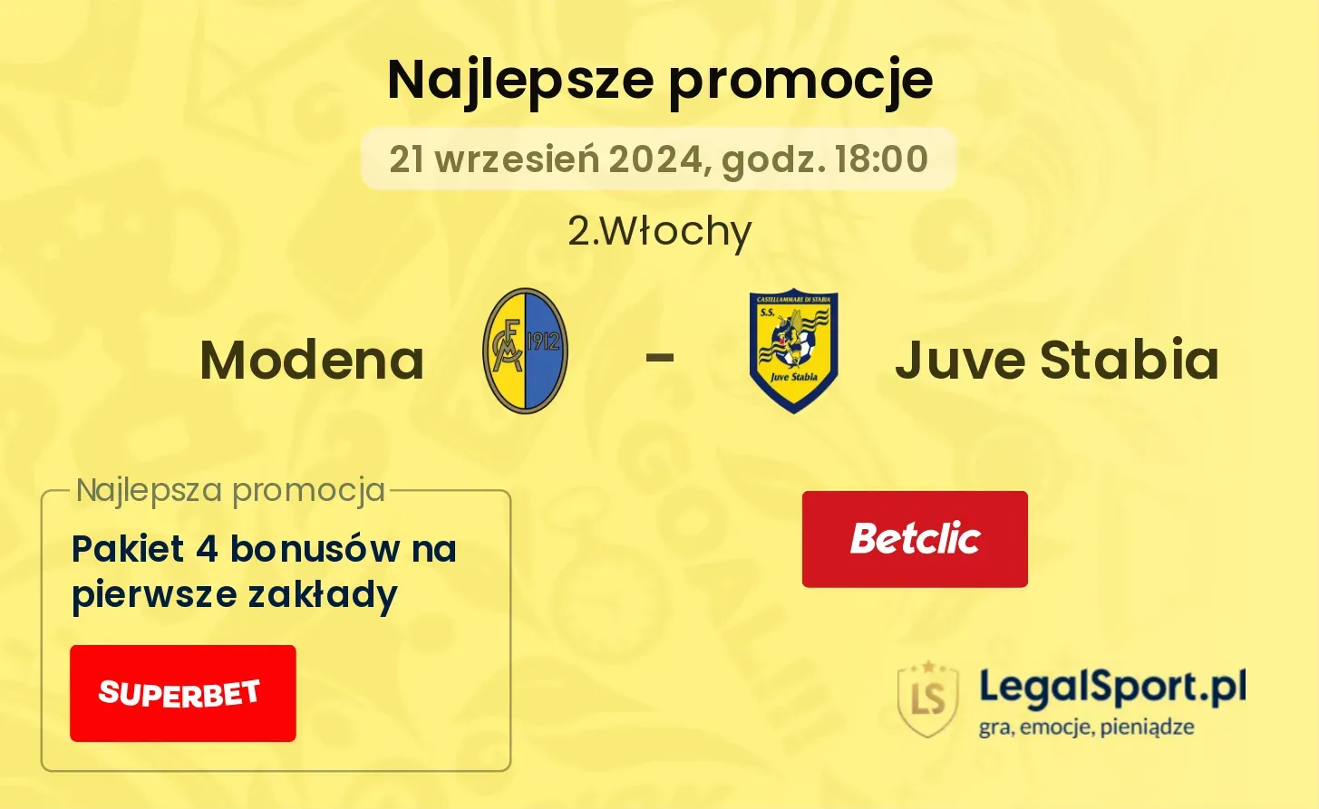 Modena - Juve Stabia promocje bonusy na mecz