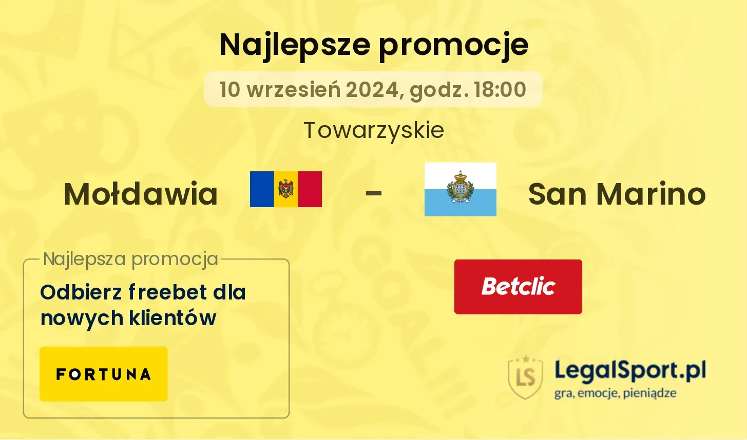 Mołdawia - San Marino promocje bonusy na mecz