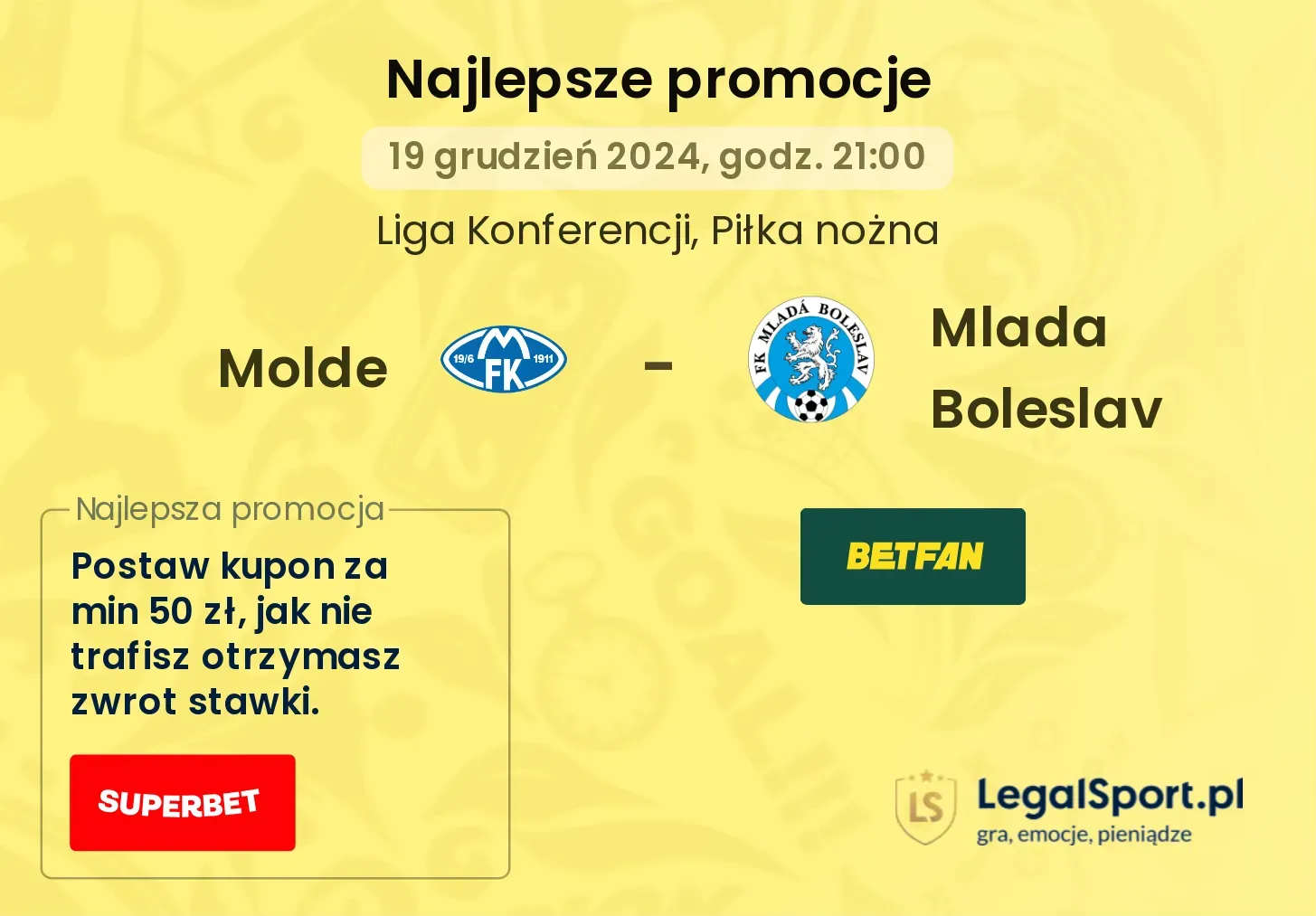 Molde - Mlada Boleslav  promocje u bukmacherów