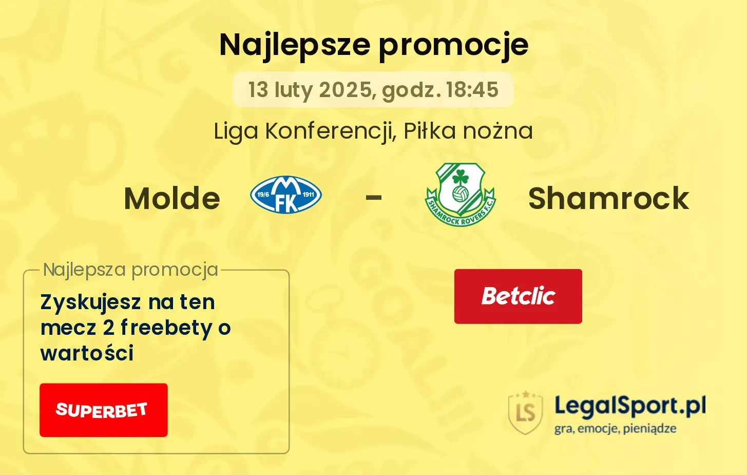 Molde - Shamrock promocje bonusy na mecz