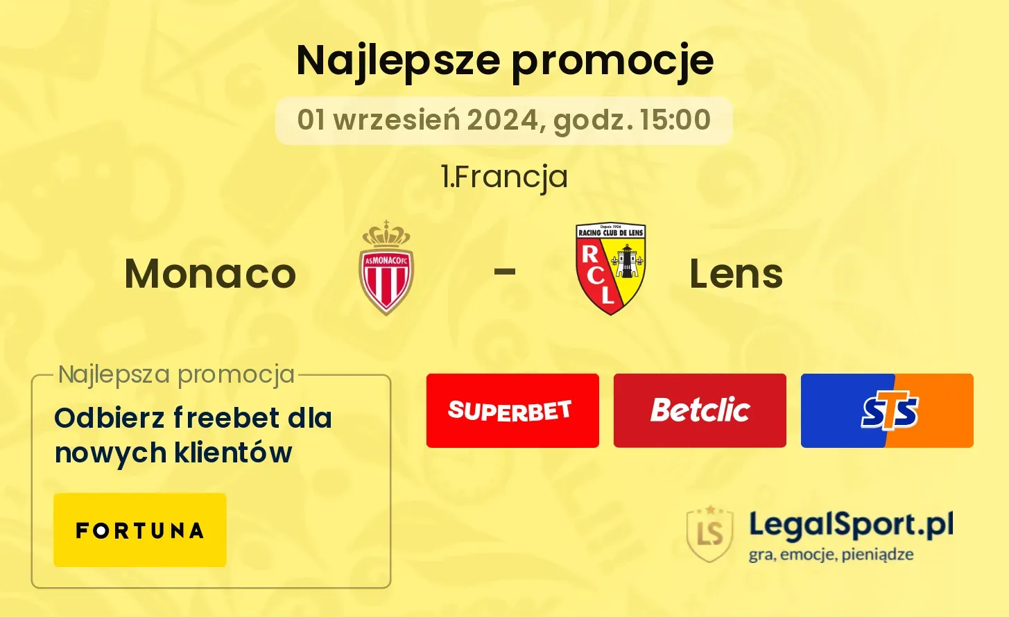 Monaco - Lens promocje bonusy na mecz