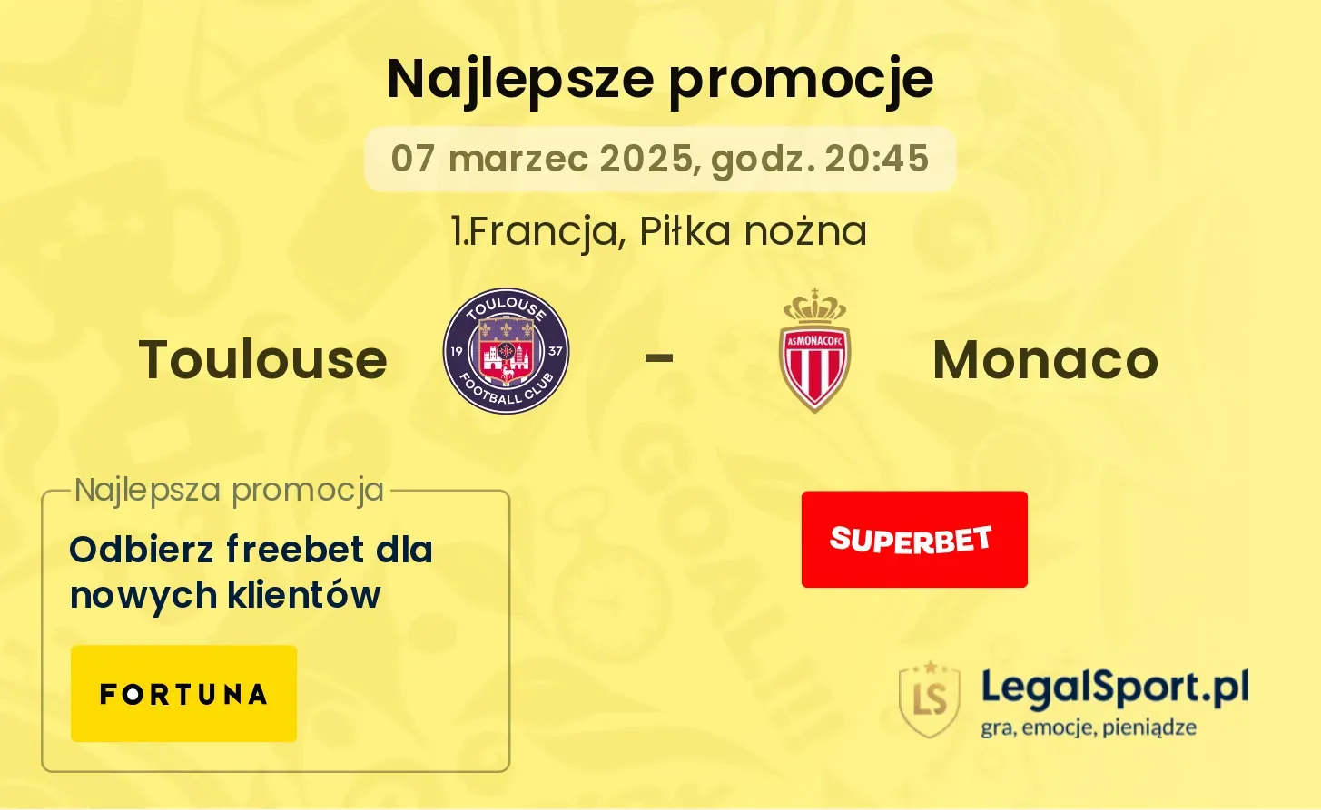 Toulouse - Monaco promocje bukmacherskie