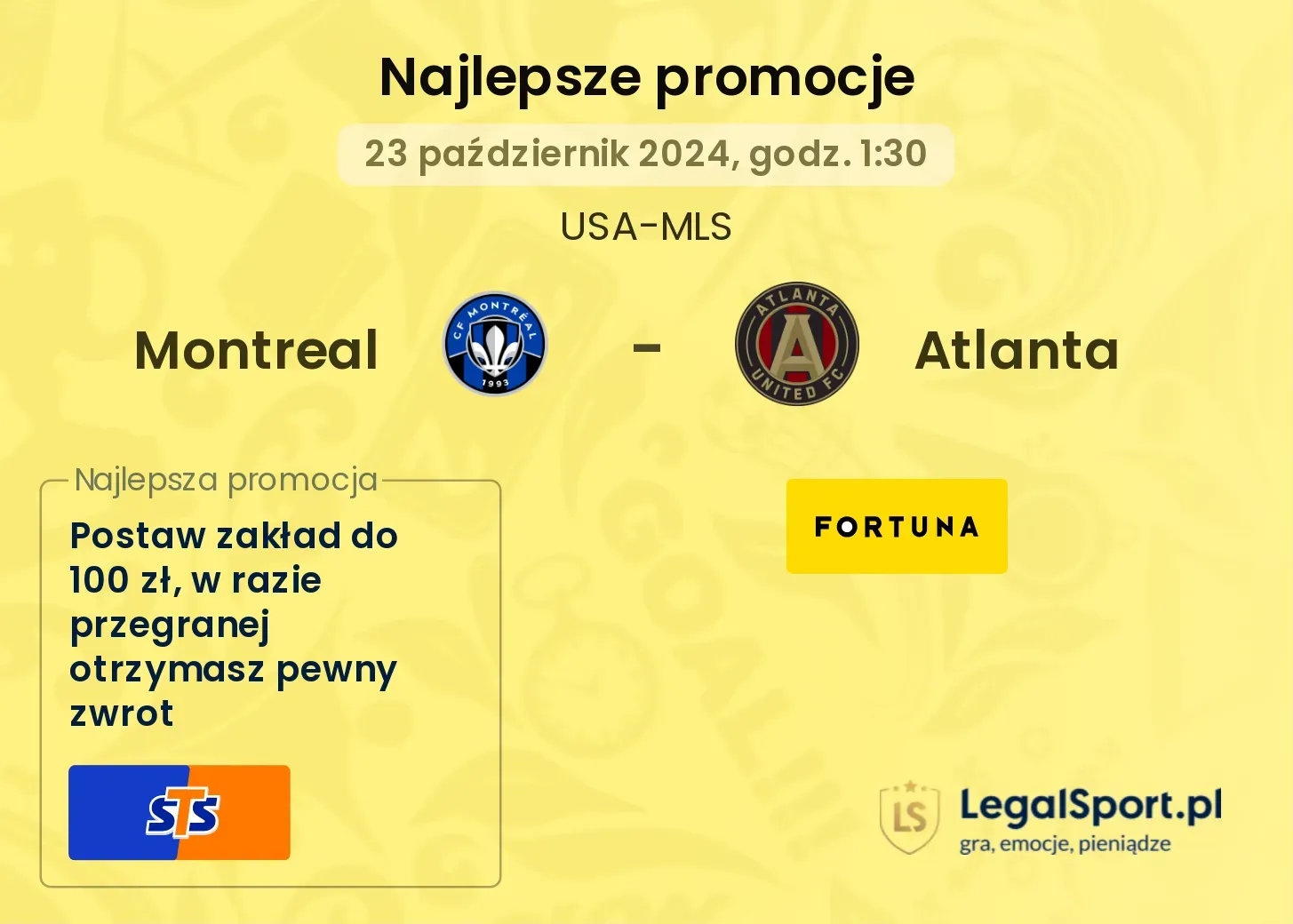 Montreal - Atlanta promocje bukmacherskie 23.10, 01:30