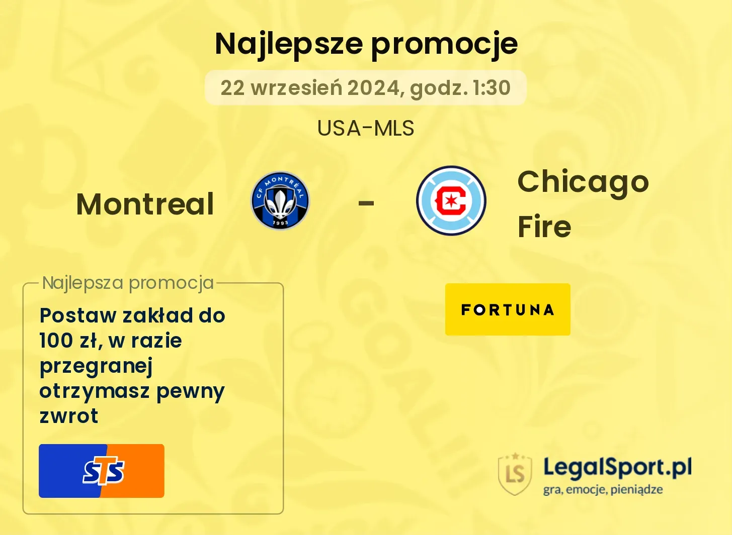 Montreal - Chicago Fire promocje bonusy na mecz