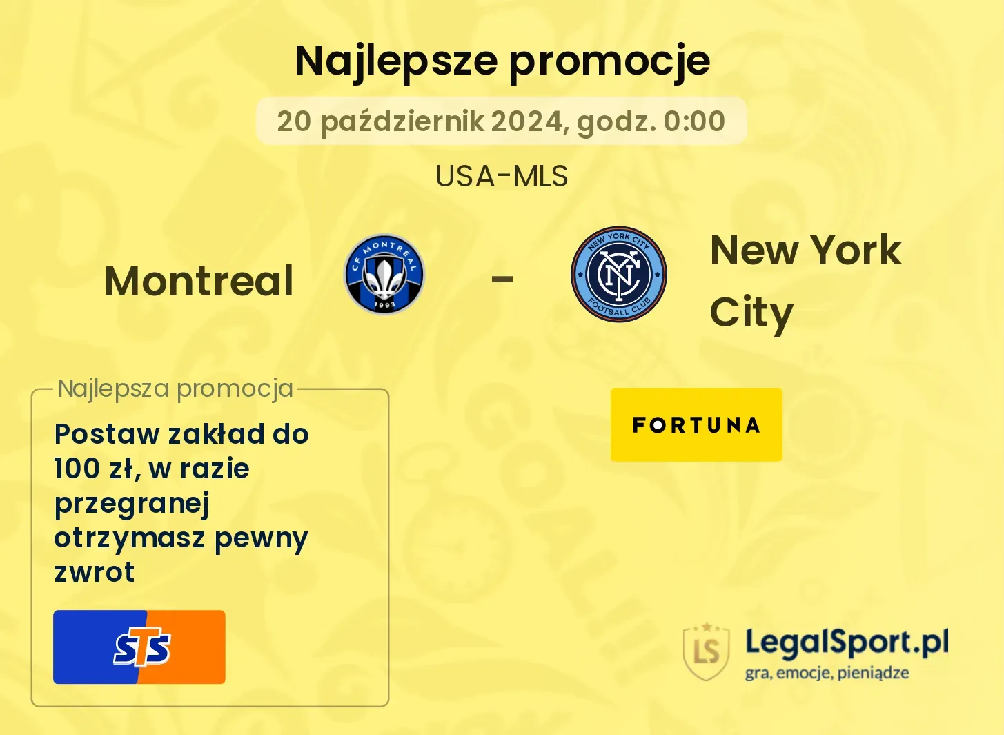 Montreal - New York City promocje bonusy na mecz