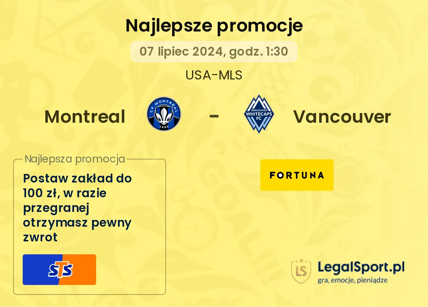 Montreal - Vancouver promocje bonusy na mecz