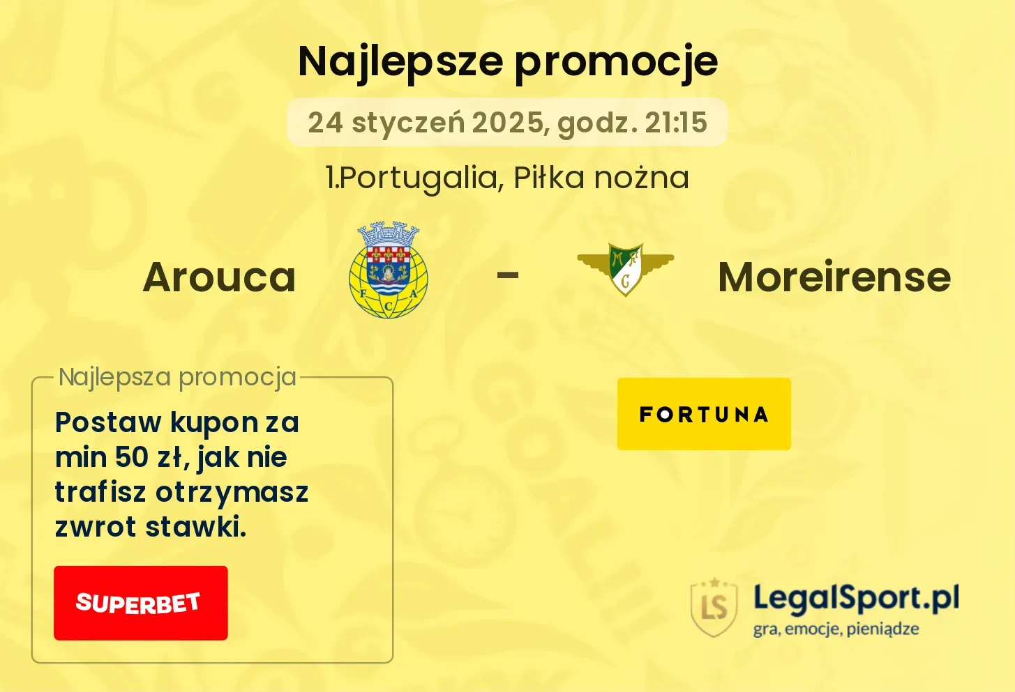 Arouca - Moreirense promocje u bukmacherów