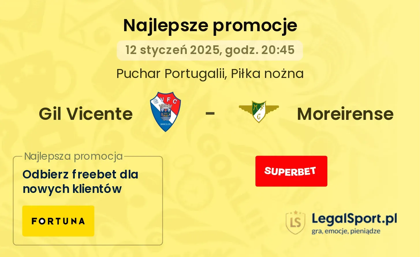 Gil Vicente - Moreirense promocje u bukmacherów