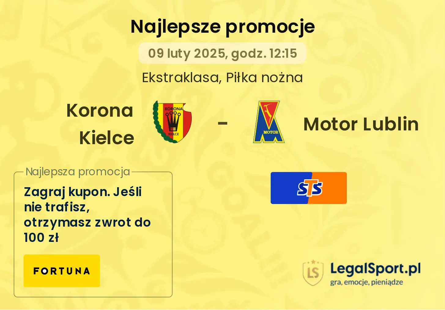 Motor Lublin - Korona Kielce promocje u bukmacherów (04.08, 14:45)