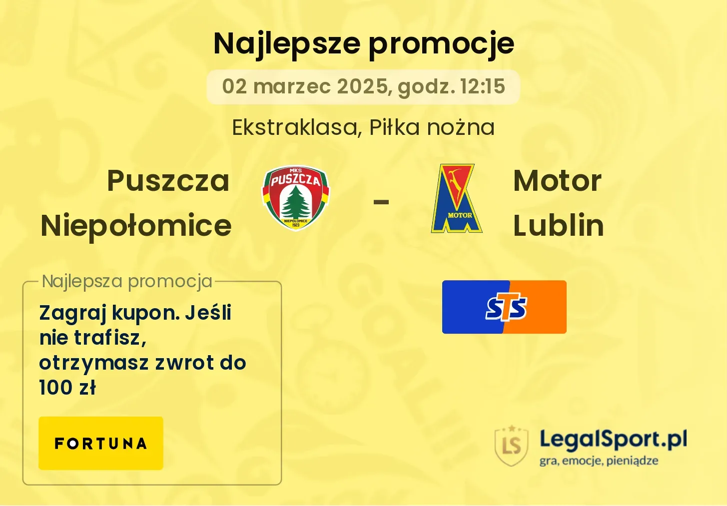 Puszcza Niepołomice - Motor Lublin promocje u bukmacherów