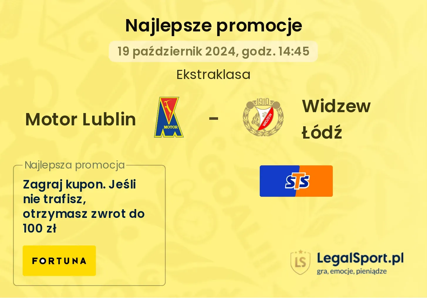 Motor Lublin - Widzew Łódź promocje bonusy na mecz