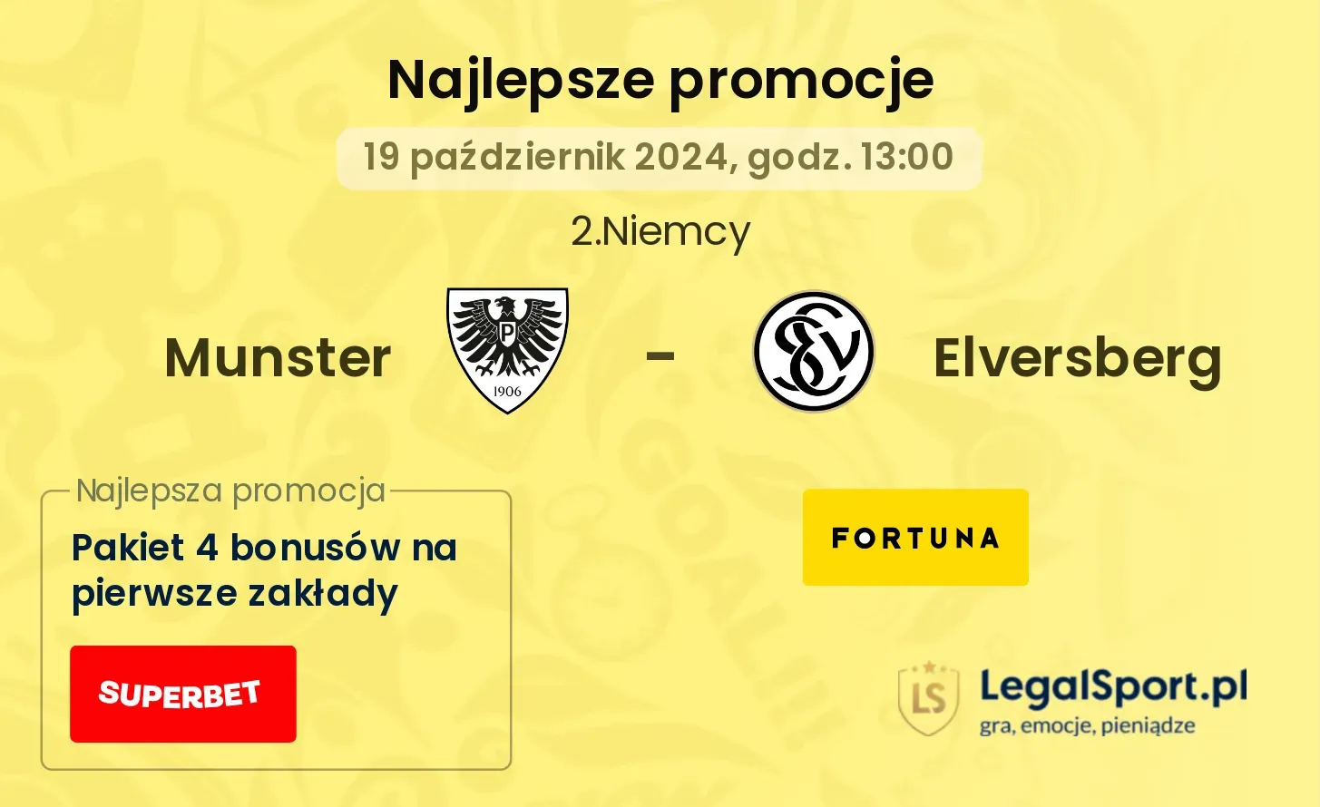 Munster - Elversberg promocje bukmacherskie 19.10, 13:00