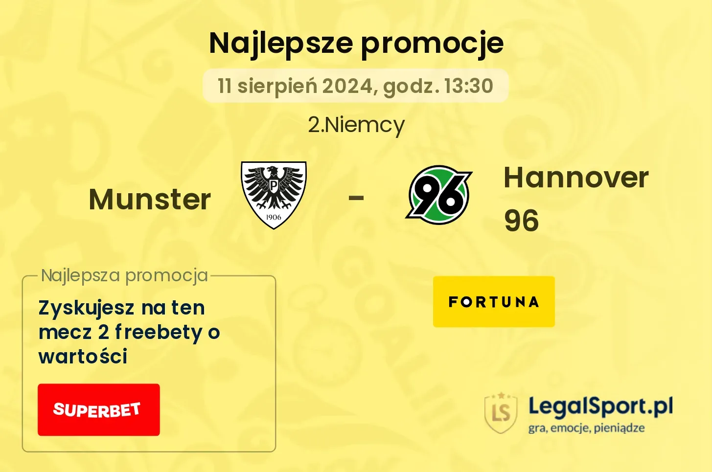 Munster - Hannover 96 promocje bonusy na mecz