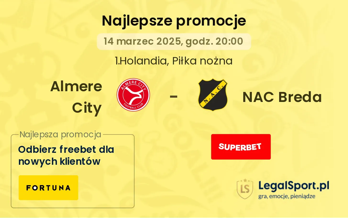 NAC Breda - Almere City promocje bonusy na mecz