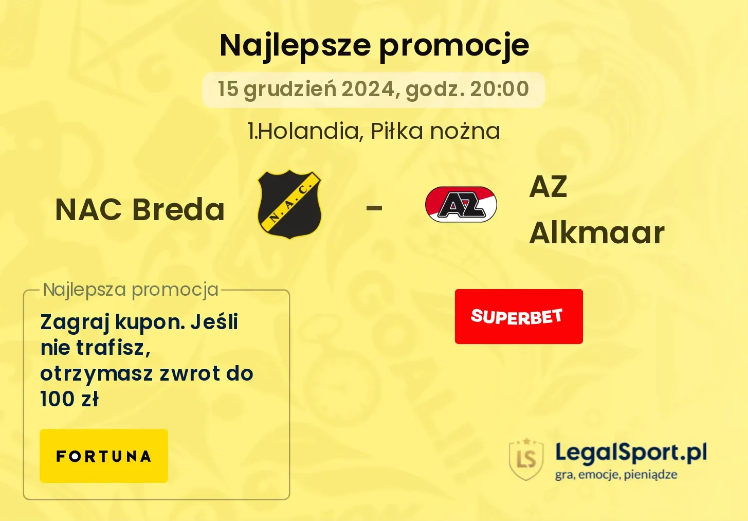 NAC Breda - AZ Alkmaar promocje bonusy na mecz