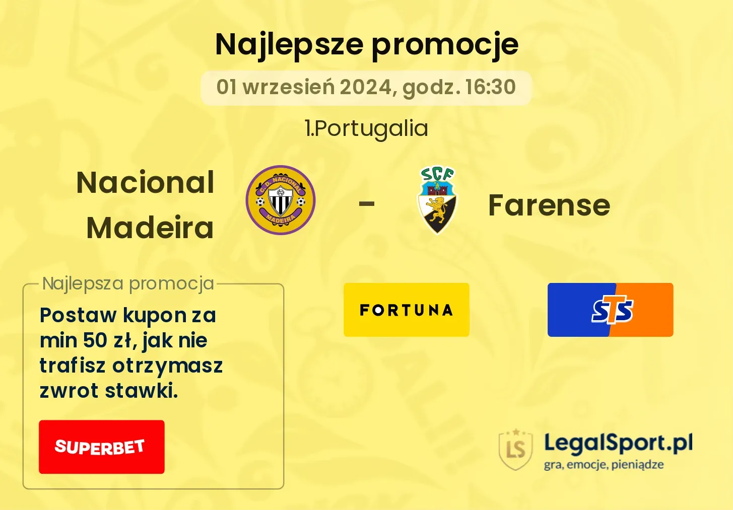 Nacional Madeira - Farense promocje bonusy na mecz