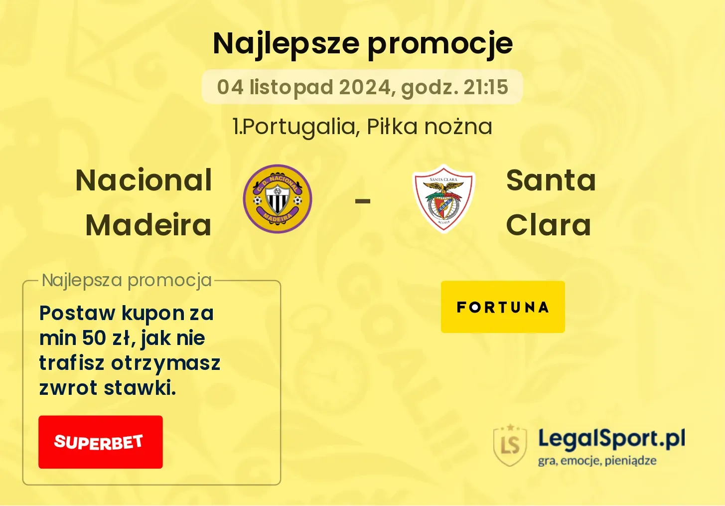 Nacional Madeira - Santa Clara promocje bonusy na mecz