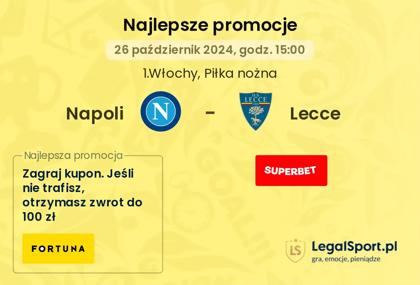 Napoli - Lecce promocje bonusy na mecz