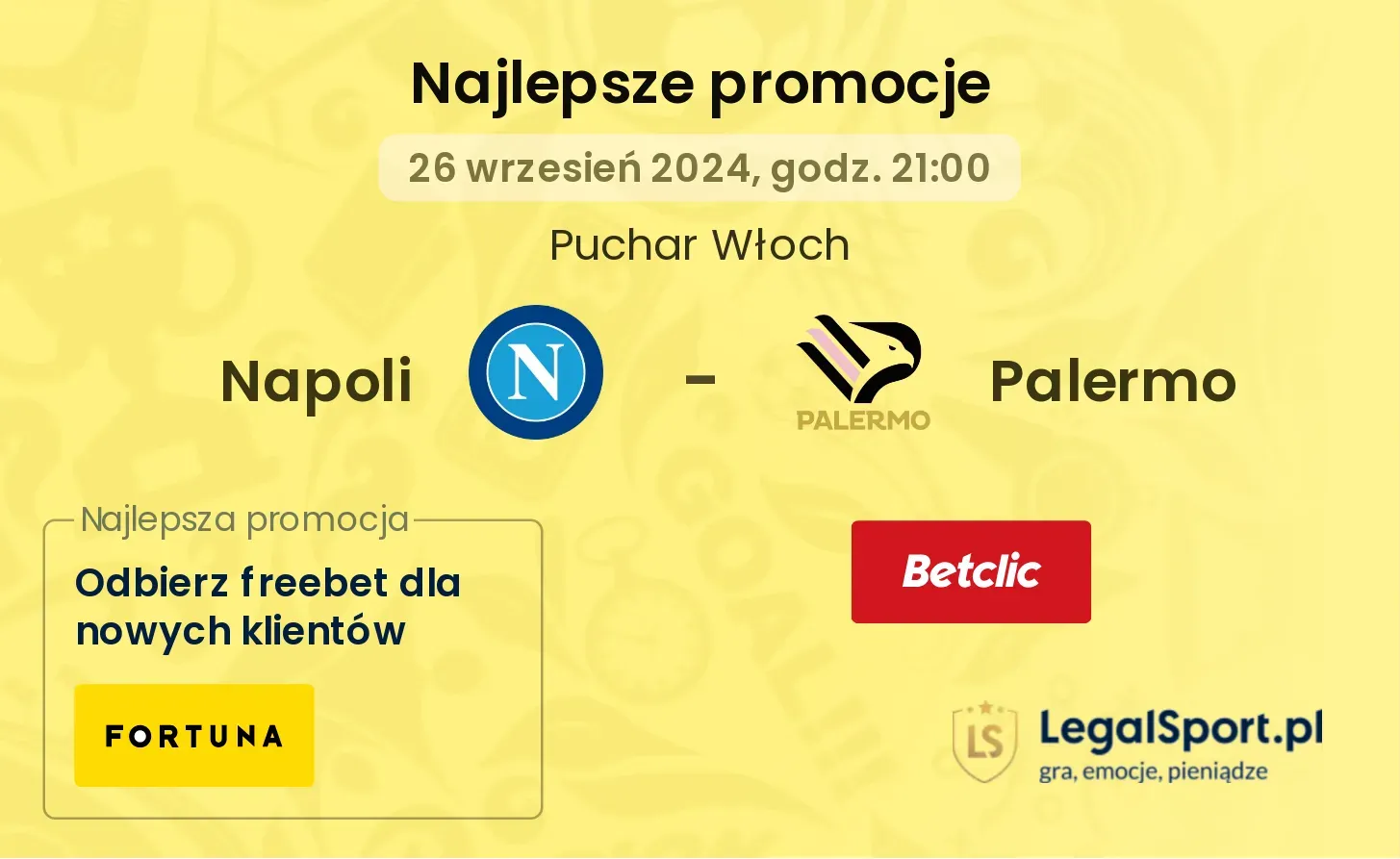 Napoli - Palermo promocje u bukmacherów 26.09, 21:00