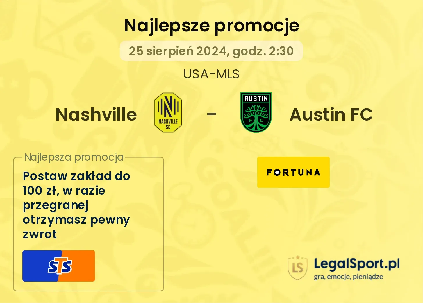 Nashville - Austin FC promocje bonusy na mecz